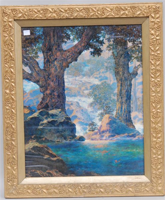 Appraisal: PARISH MAXFIELD FRAMED PRINT OF WATERFALL X