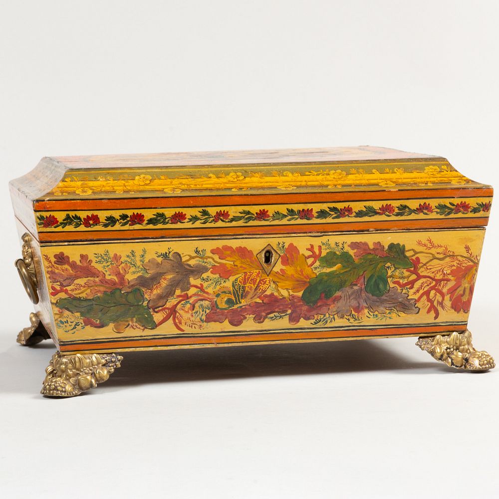 Appraisal: Continental Lacquer Table Casket x x in Property from a