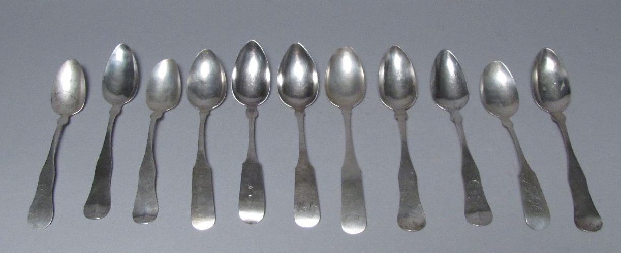 Appraisal: TWENTY-TWO AMERICAN SILVER SERVING SPOONS By various makers including N