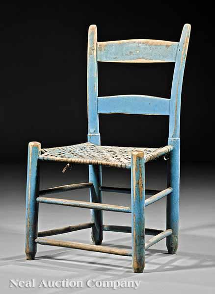 Appraisal: An Antique Southern Ladderback Side Chair mid- th c retains