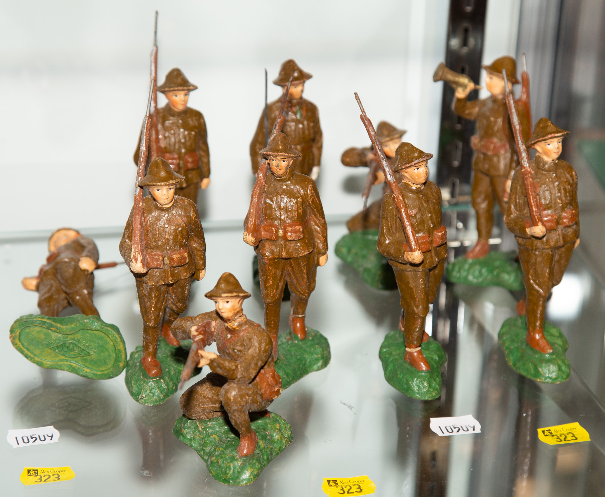 Appraisal: TRICO PAINTED COMPOSITION WWI DOUGHBOYS Circa standing figures - in