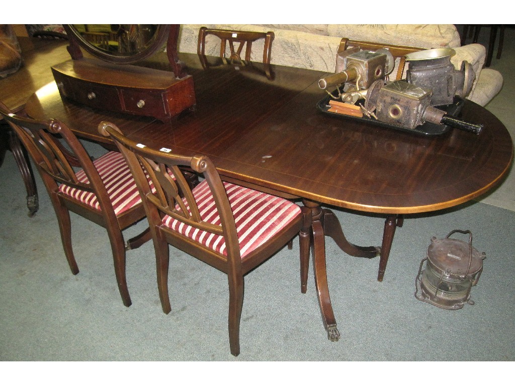 Appraisal: Reproduction dining table and four chairs