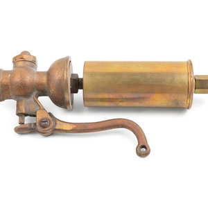 Appraisal: A Brass Steam Whistle th Century with a bronze base