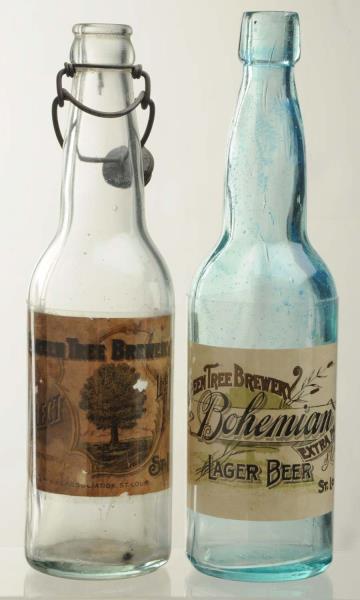 Appraisal: Lot Of Pre-Prohibition Green Tree Beer Bottles With labels This