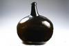 Appraisal: EARLY DEMIJOHN BOTTLE - Handblown Heavy Brown Glass 'Buchsbeutel-Flasche' unique