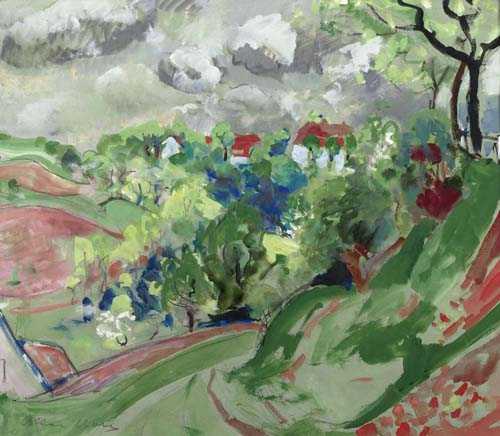 Appraisal: MOLL OSKAR Brieg - Berlin Landscape Gouache and watercolour on