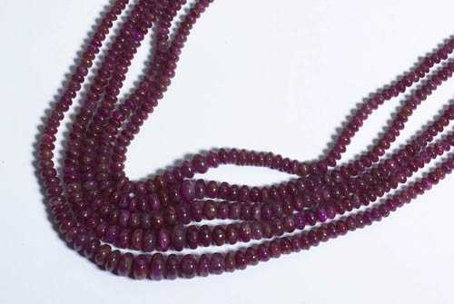 Appraisal: RUBY NECKLACE Very decorative -row necklace consisting of numerous graduated