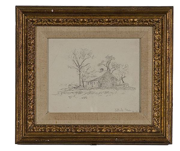 Appraisal: LANDSCAPE BY JOHN FREDERICK KENSETT PENCIL DRAWING ON PAPER John