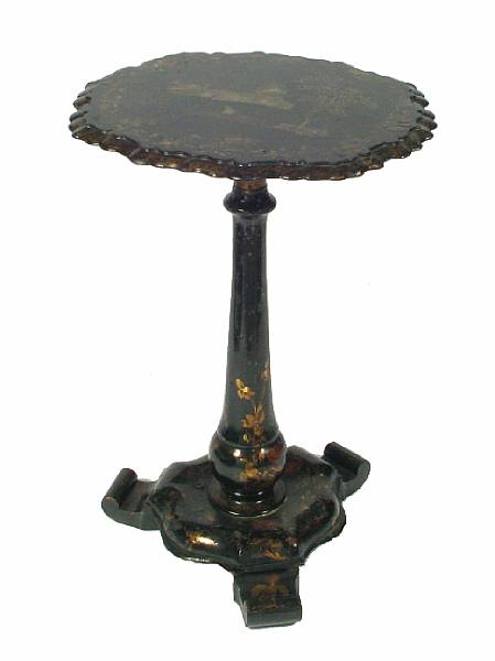 Appraisal: A Victorian papier mache inlaid tilt table height in width