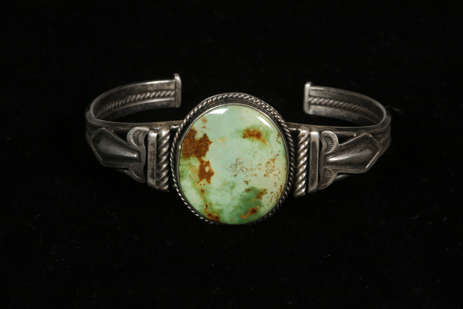 Appraisal: NATIVE AMERICAN CUFF BRACELET BY J MUTTE NAVAJO Vintage Sterling