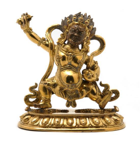 Appraisal: n Tibetan Gilt Bronze Figure of Vajrapani th century depicted