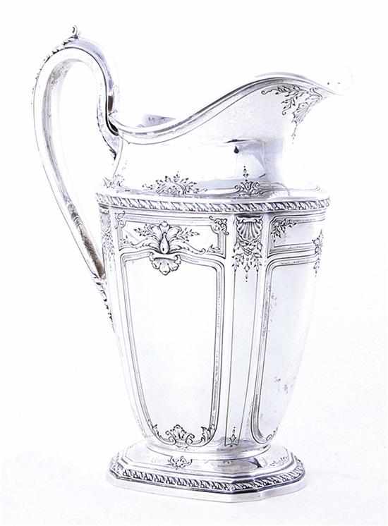 Appraisal: Reed Barton sterling beverage pitcher Classical paneled form chased with