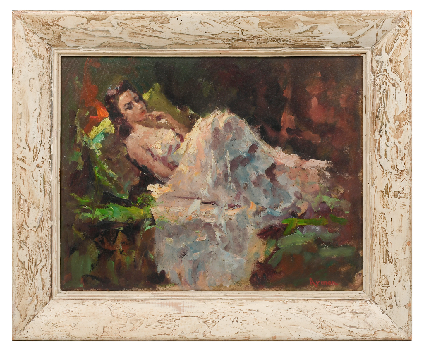 Appraisal: BISSINGER Elizabeth Armer American - Reclining Female in Thought Oil