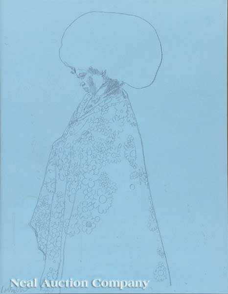 Appraisal: Henry Caselli American New Orleans b The Afro pencil drawing