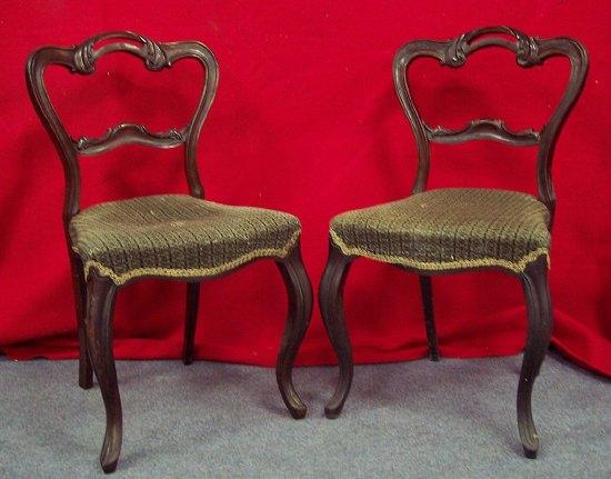 Appraisal: A set of six Victorian rosewood framed dining chairs the