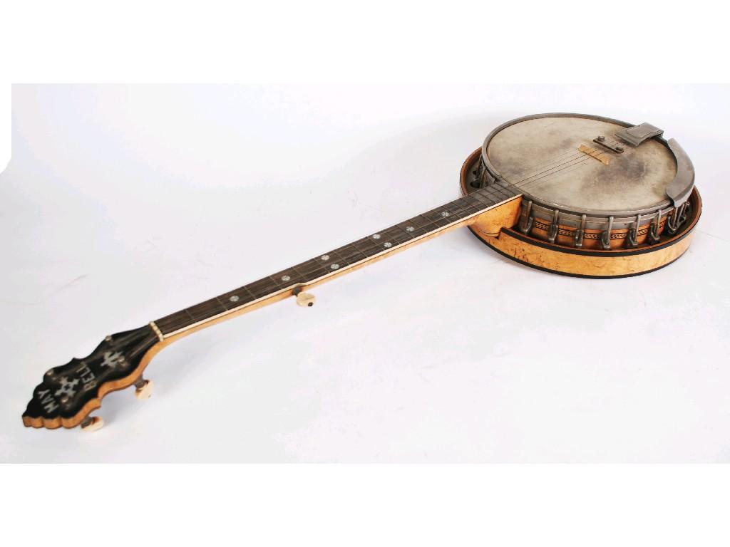 Appraisal: BIRDS EYE MAPLEWOOD AND EBONY FIVE STRING BANJO the head