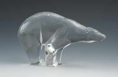 Appraisal: A Baccarrat Figurine of a Polar Bear The gracefully formed