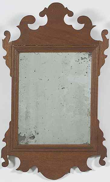 Appraisal: Chippendale-style Mirrors American two Chippendale-style mirrors with scroll cut crests