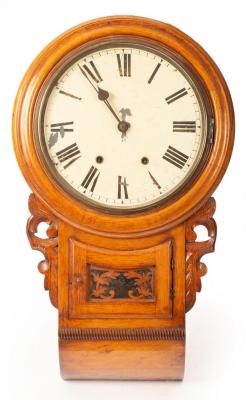 Appraisal: An American walnut wall clock with -day striking movement cm