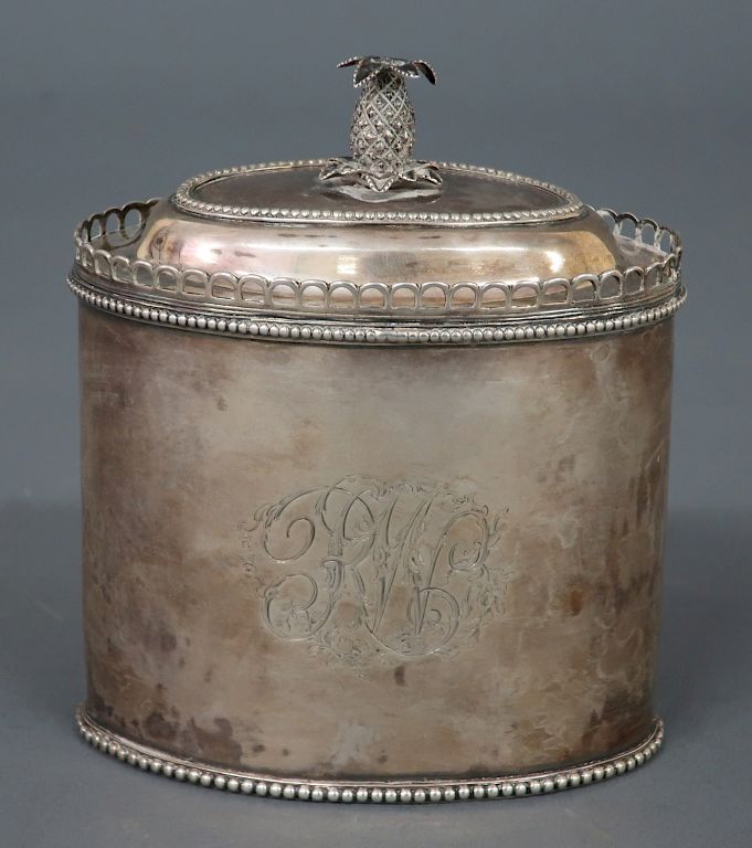 Appraisal: Rare Philadelphia Federal Silver Tea Caddy Rare Philadelphia Federal silver