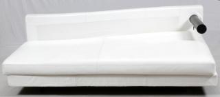 Appraisal: B B ITALIA MODERNE WHITE LEATHER SOFA B B ITALIA