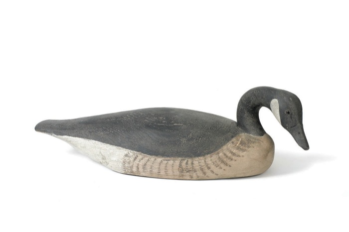 Appraisal: CARVED AND PAINTED CANADA GOOSE DECOY WITH TURNED HEAD With