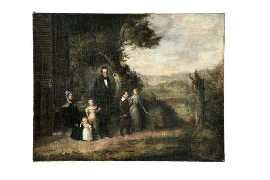 Appraisal: FAMILY PORTRAIT AMERICAN SCHOOL CA - S Oil on canvas