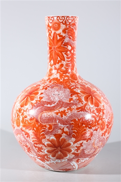 Appraisal: Large Chinese red and white porcelain dragon vase six-character Yongzheng