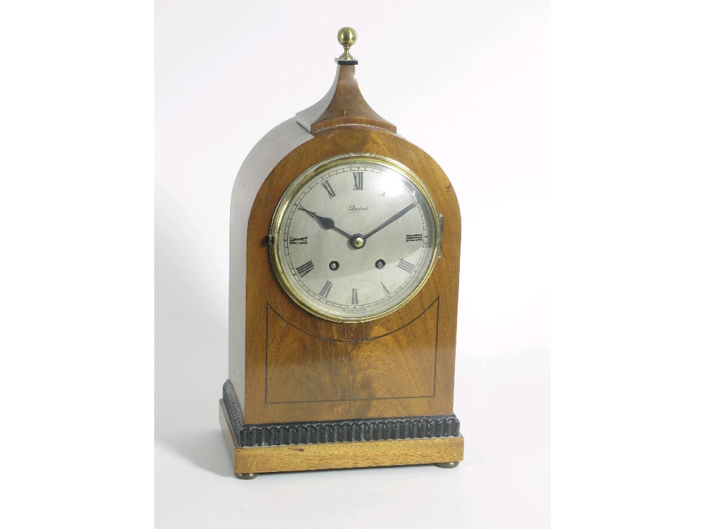 Appraisal: A Regency style mahogany cased Mantel Clock having circular silvered