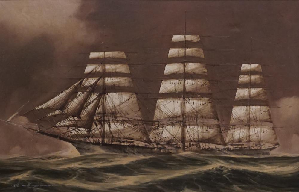 Appraisal: RENATO LONGANESI ITALY B CLIPPER IN STORMY SEA OIL ON