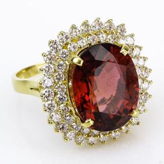 Appraisal: Approx Carat Oval Cut Rubellite Carat Round Brilliant Cut Diamond