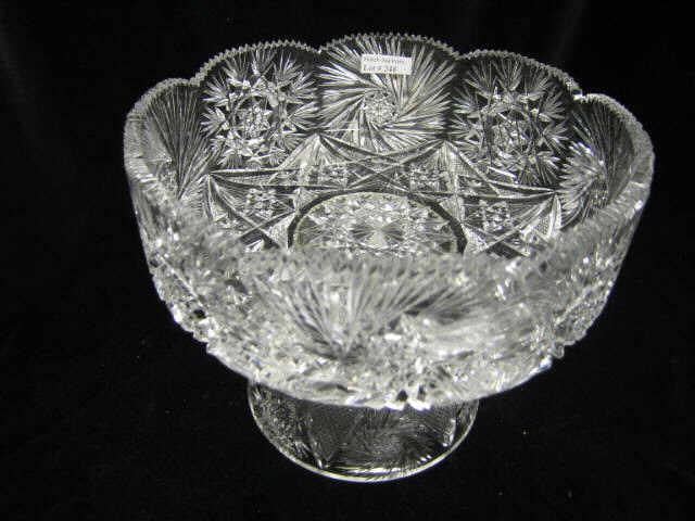 Appraisal: Cut Crystal Centerpiece Bowl pedestal base