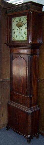 Appraisal: A mahogany case eight-day longcase clock the moulded cornice above