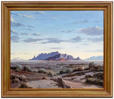 Appraisal: Ralph Lytle painting desert landscape oil on canvas signed lower