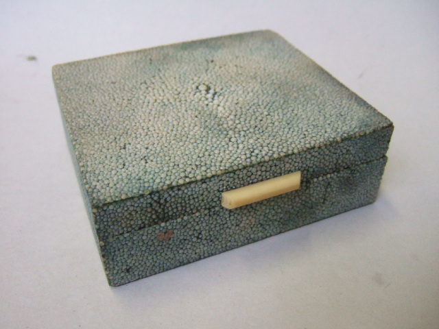 Appraisal: A 's shagreen trinket box of Art Deco design rectangular