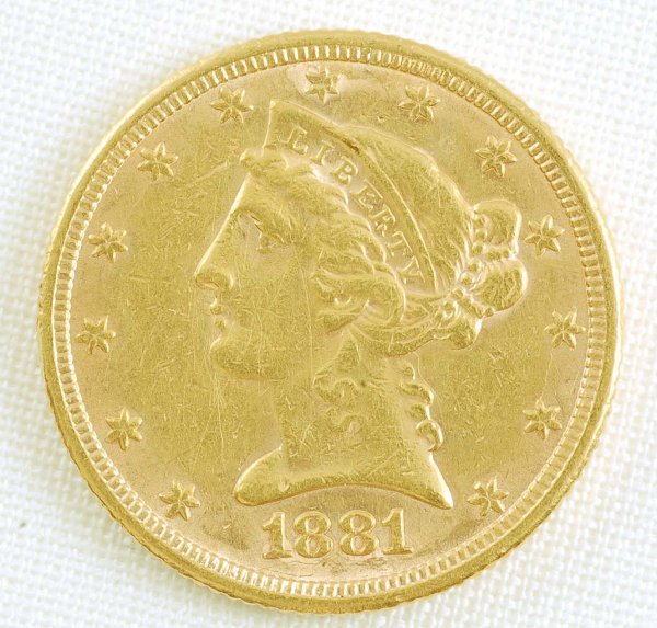 Appraisal: Liberty Head Half Eagle gold coin CONDITION Extremely Fine