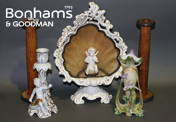 Appraisal: Collection of miscellanious including porcelain candlesticks figurines wooden candlesticks