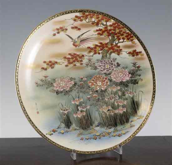 Appraisal: A Japanese Satsuma pottery dish early th century decorated with