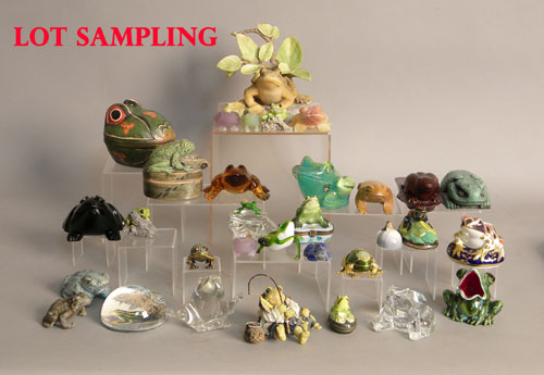 Appraisal: Large collection of th c frogs glass and porcelain