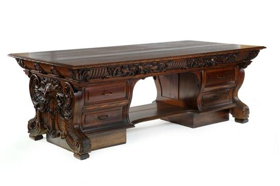 Appraisal: FINE CARVED PARTNER'S DESK Possibly R J Horner New York