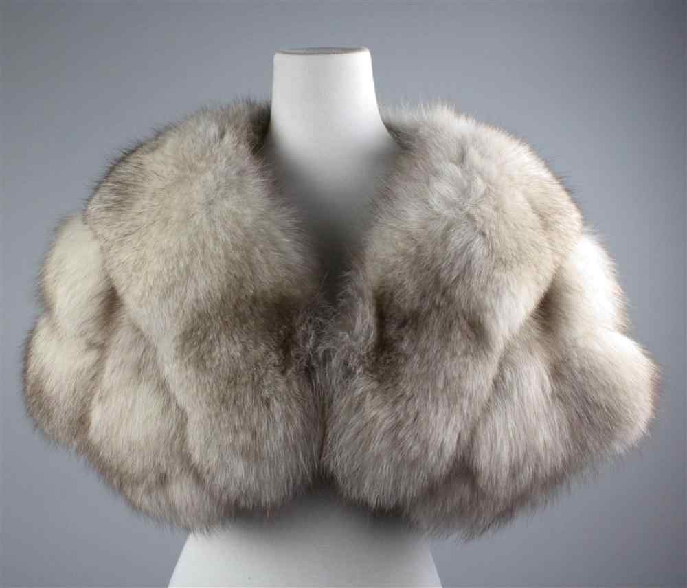 Appraisal: SAGA BLUE FOX EVENING STOLE with taupe satin lining and