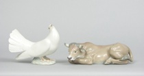 Appraisal: Two Lladro Animals Lot of two hand painted ceramic animal