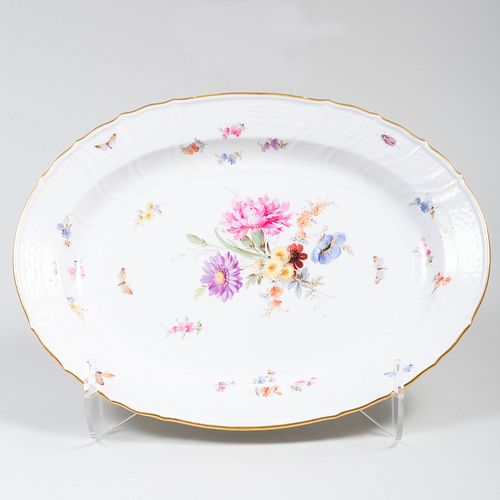 Appraisal: MEISSEN PORCELAIN PLATTER DECORATED WITH FLOWER SPRAYSBlue crossed sword mark