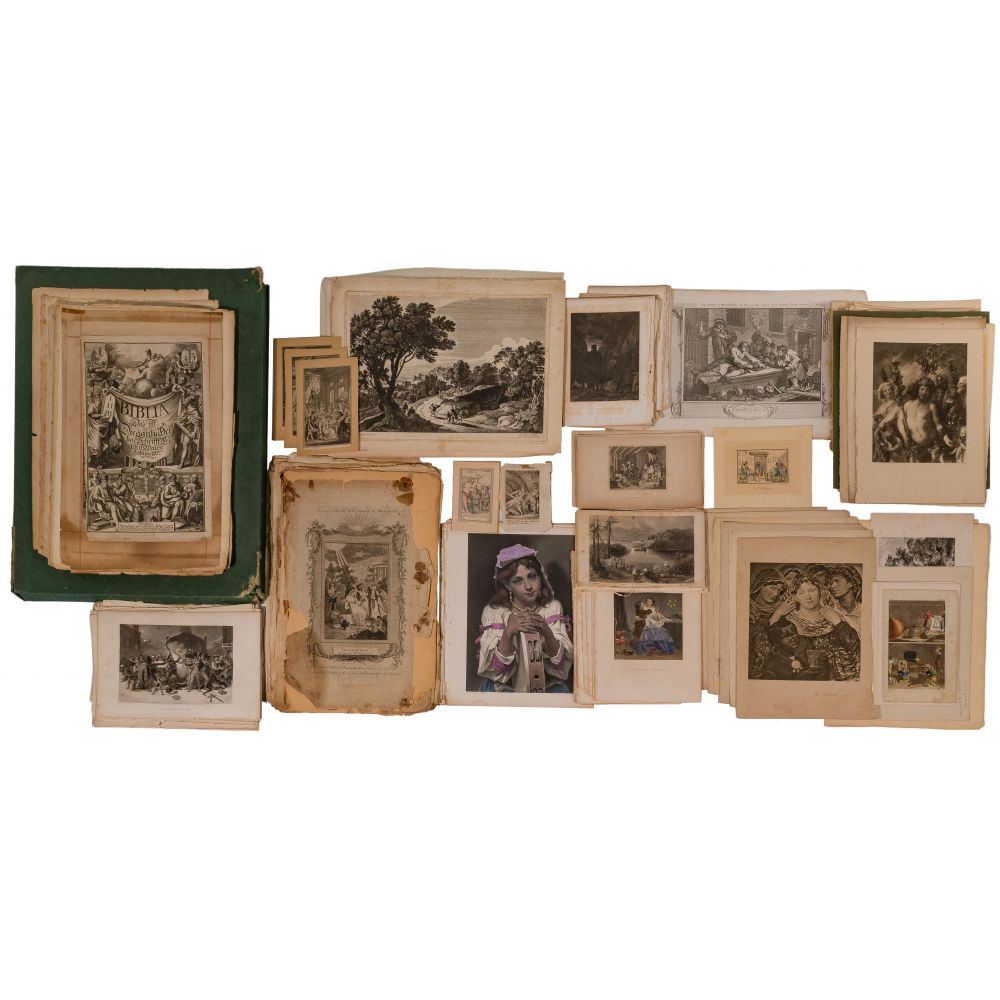 Appraisal: BOOK ILLUSTRATION PLATE ASSORTMENTOver items including etchings copperplate and steel-faced