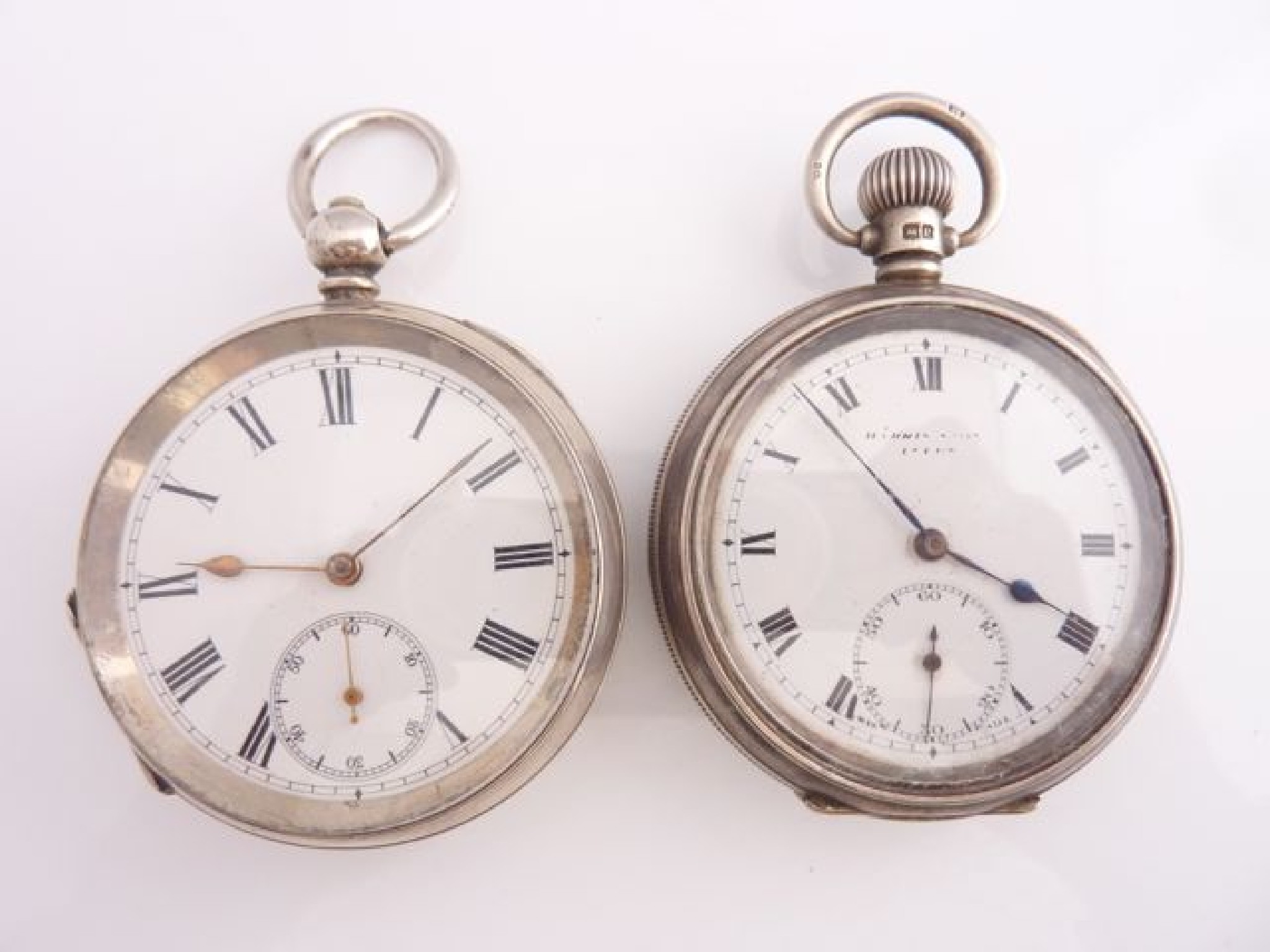 Appraisal: A silver open-faced pocket watch the white enamelled dial with