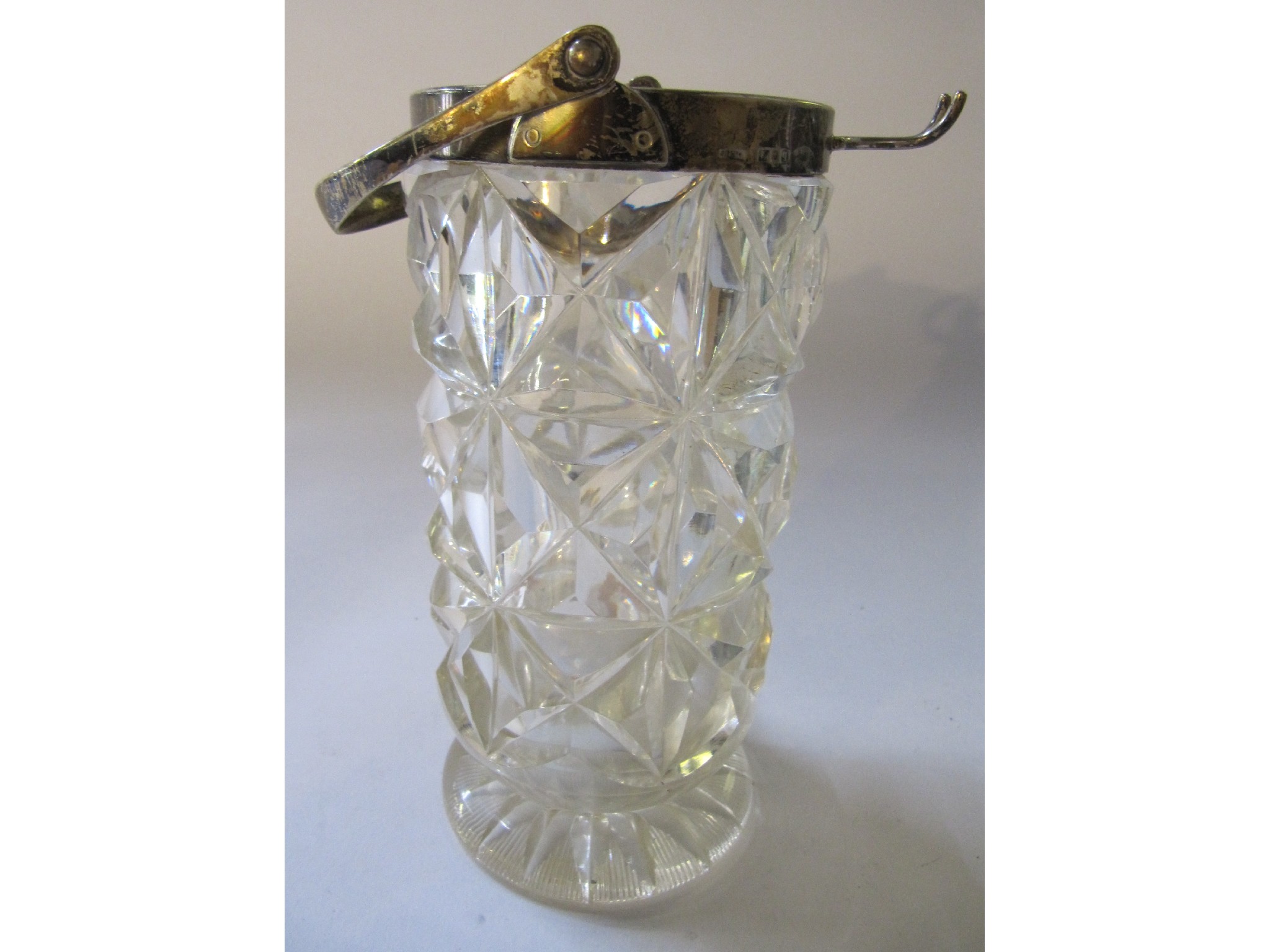 Appraisal: A silver mounted cut glass ice pail London