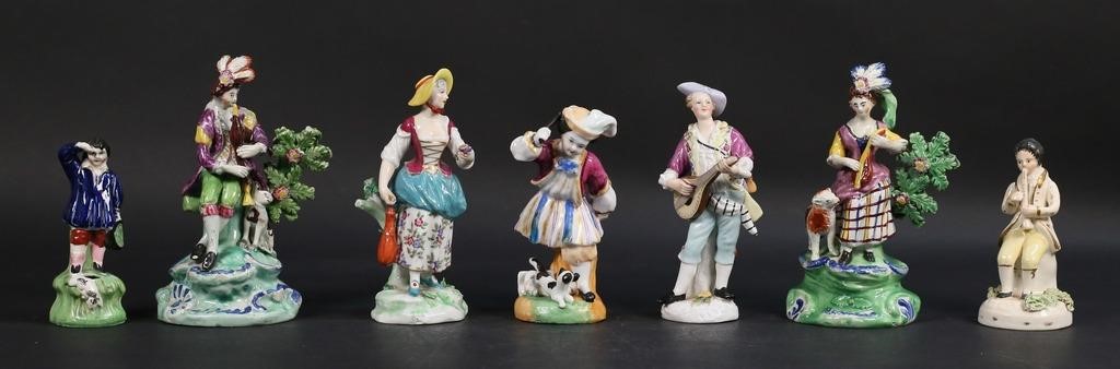 Appraisal: PORCELAIN FIGURES STAFFORDSHIRE CHELSEALot of porcelain figures including Staffordshire and