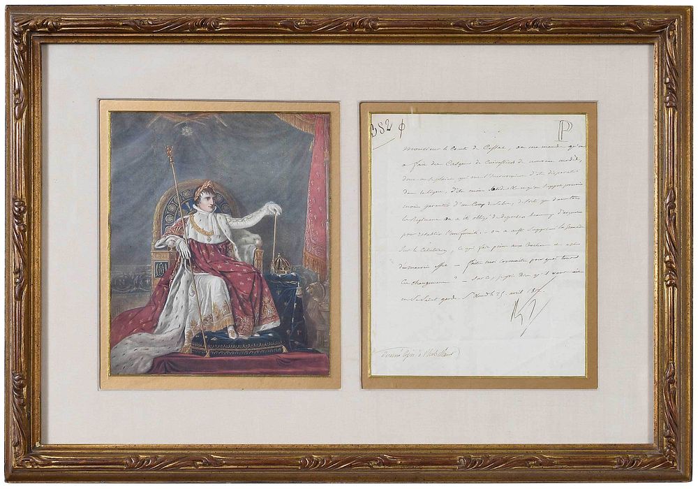 Appraisal: Napoleon Signed Letter lines of old French untranslated dated April