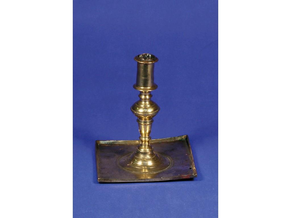 Appraisal: A TH CENTURY DUTCH STYLE CANDLESTICK with a straight sided