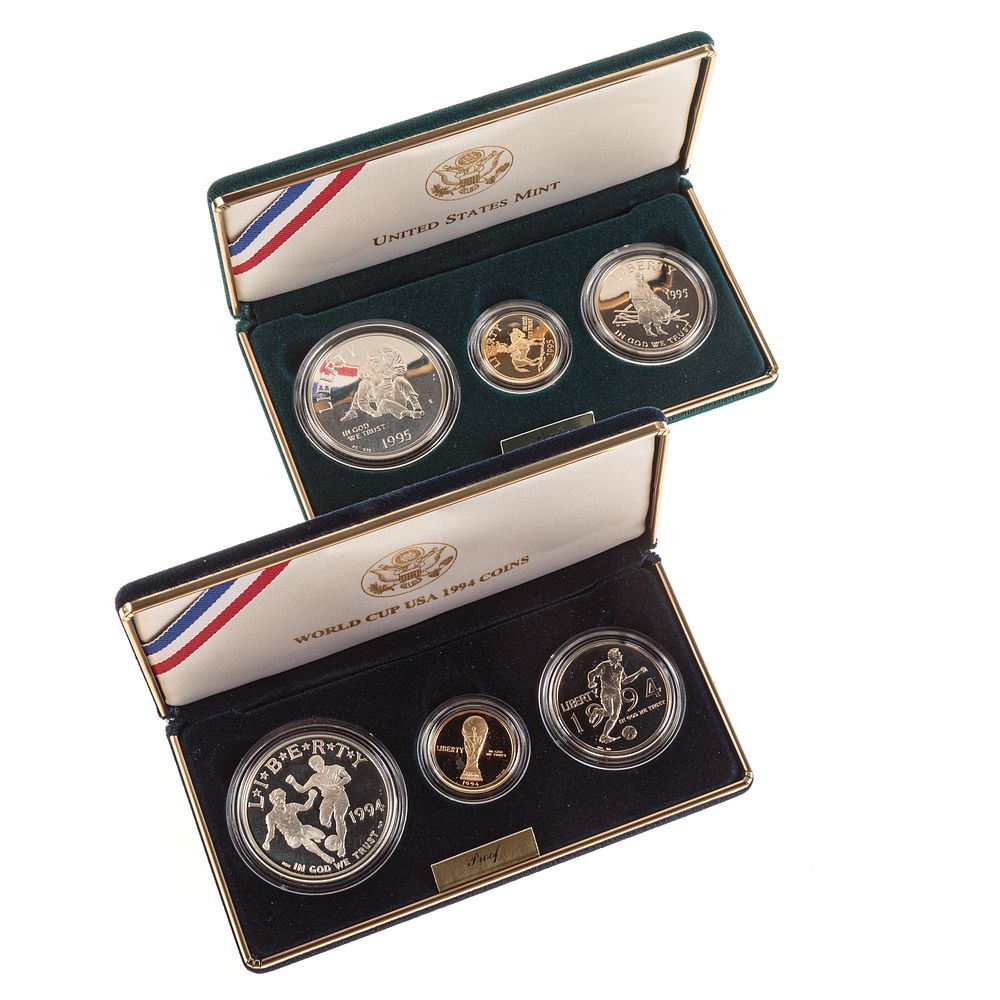 Appraisal: Civil War World Cup Coin Sets w Gold Each Proof